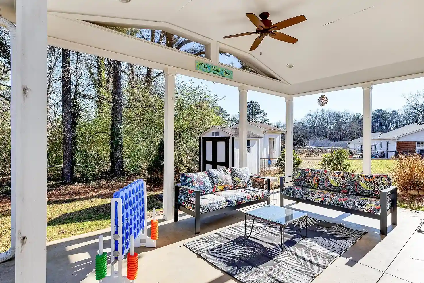 Enjoy the outside area by playing a game of connect four or ladder toss.
