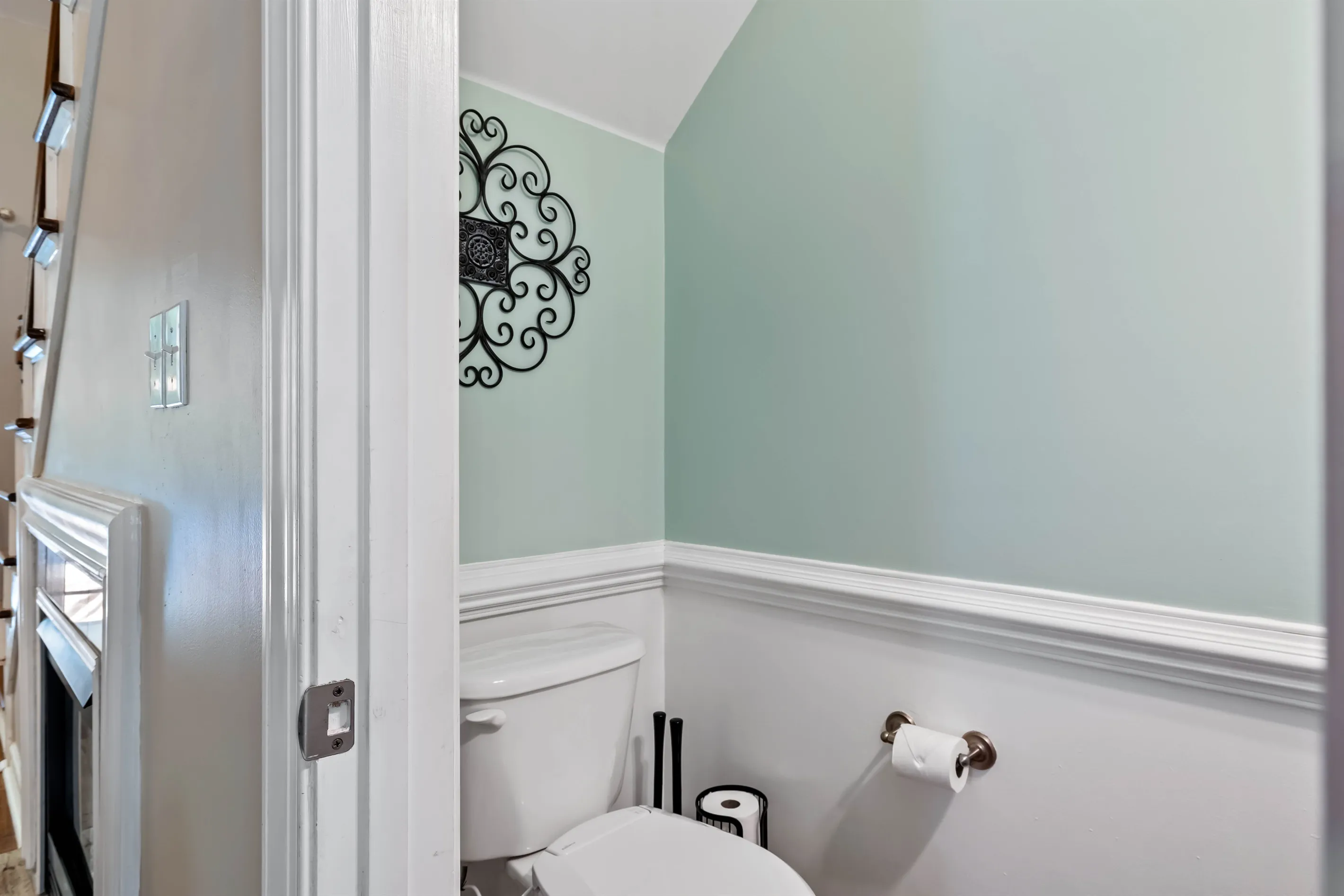 A half bath is conveniently located off of the living room.