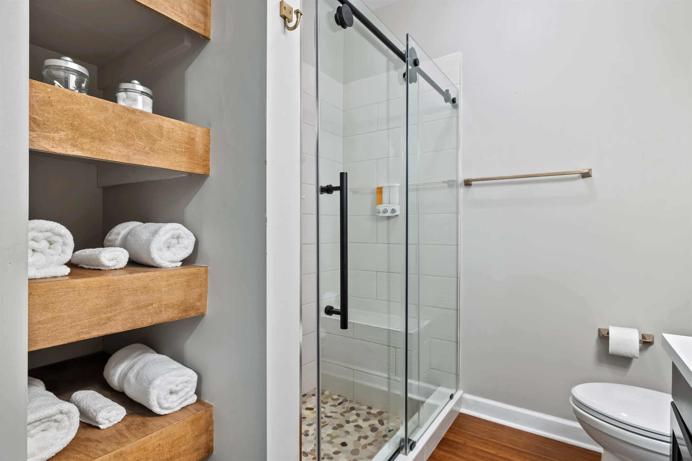 Stocked with all the bathroom essentials.