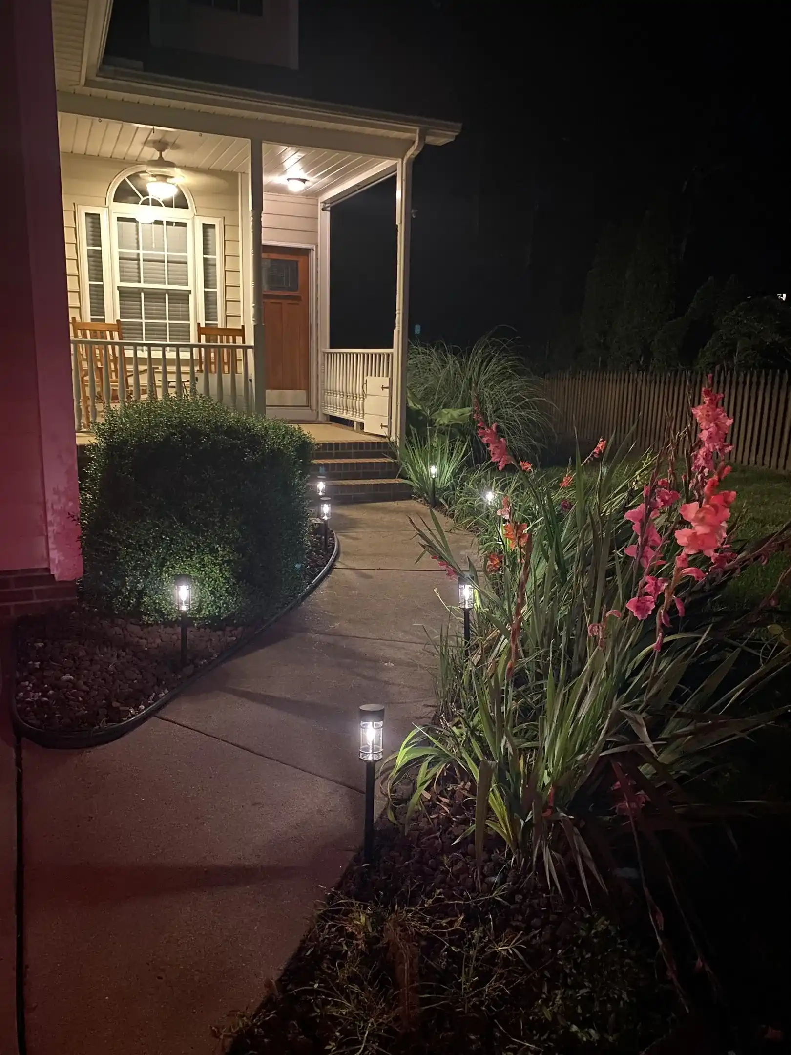 Arriving late at night? No problem with the well lit path and keypad entry.