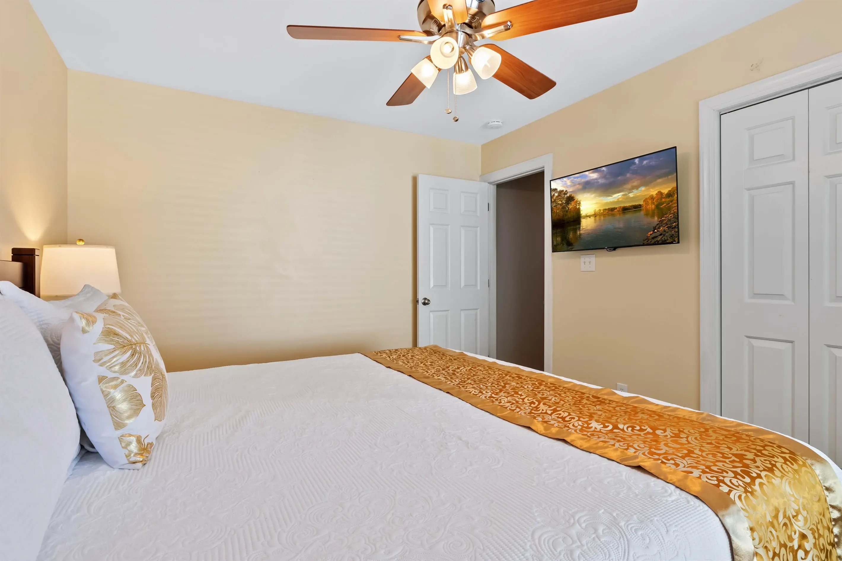 Blackout curtains and a comfy bed make it easy to get a good night's sleep!