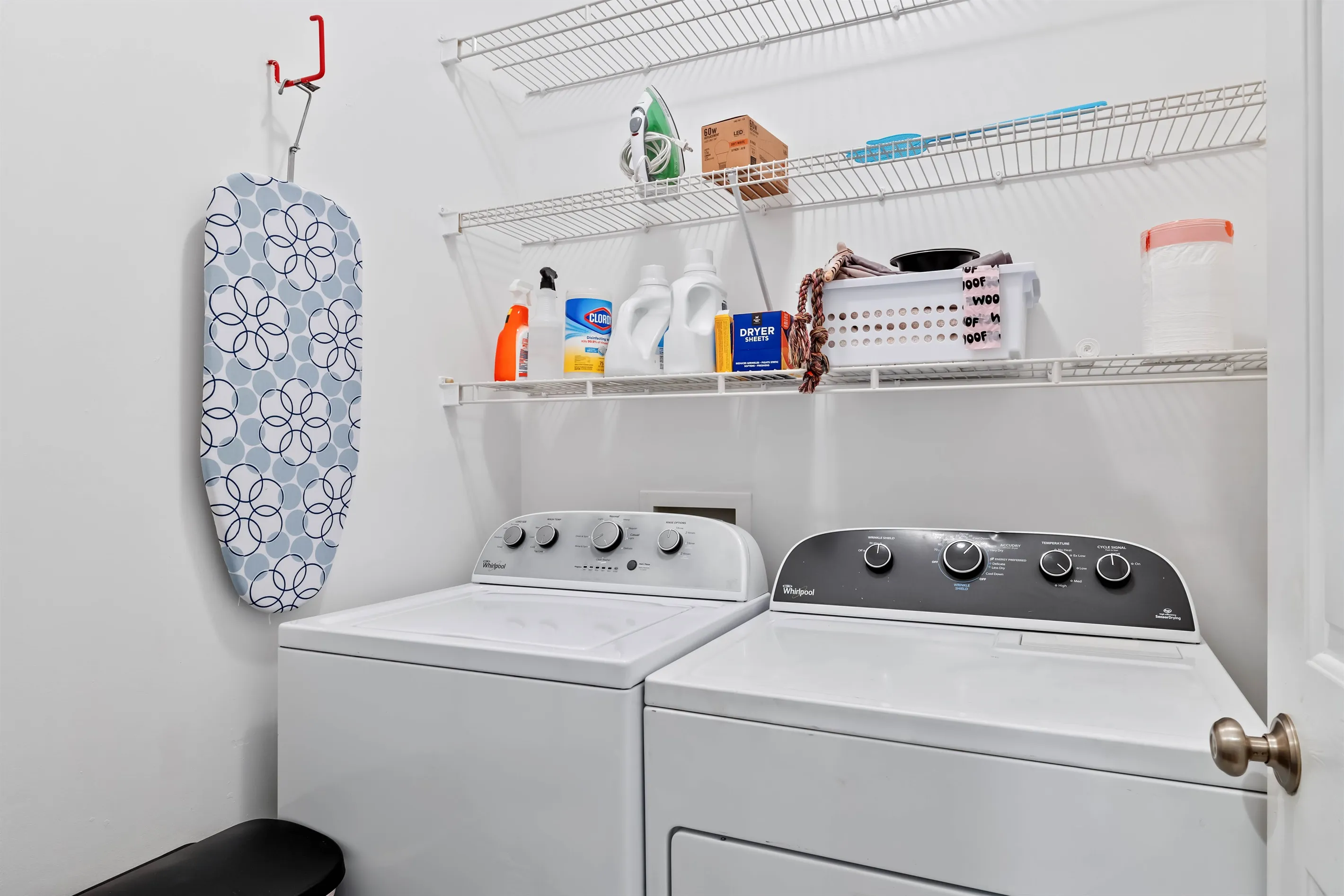 A full size washer and dryer for you to use.