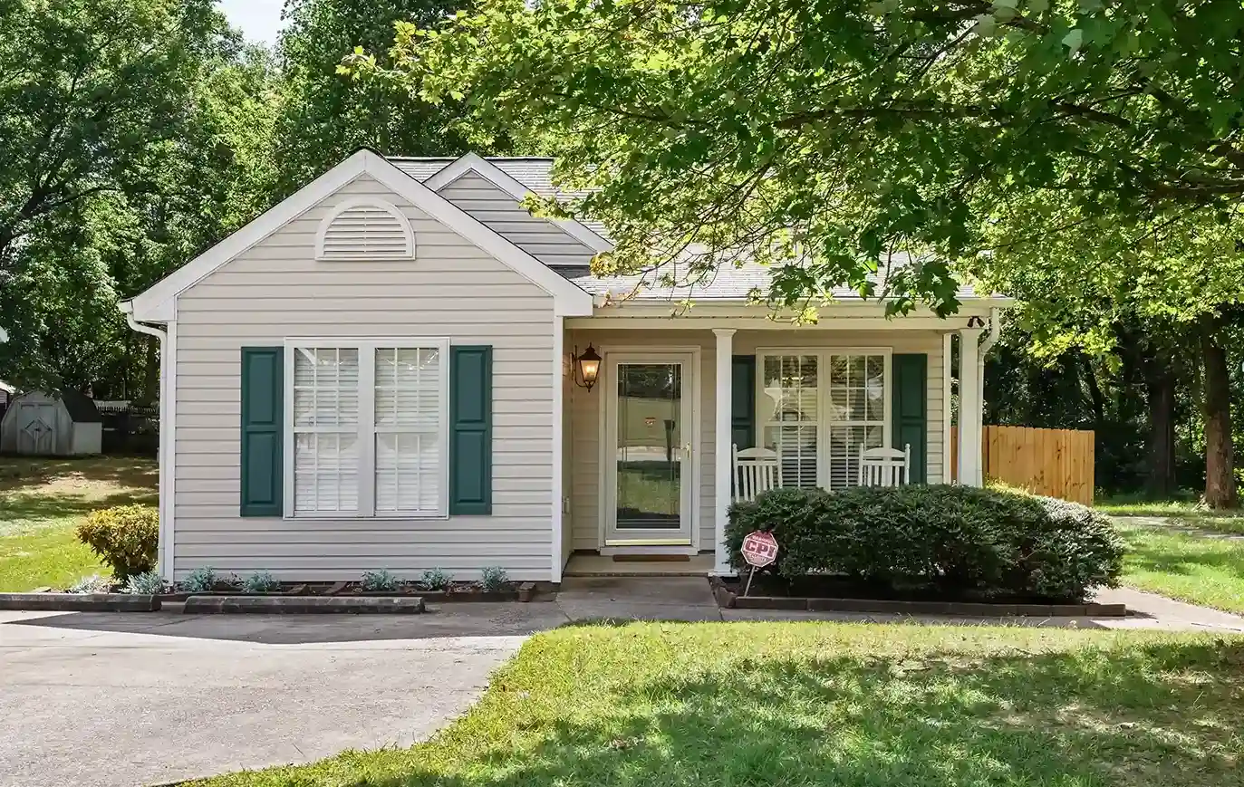 This adorable house is located in a very peaceful neighborhood.