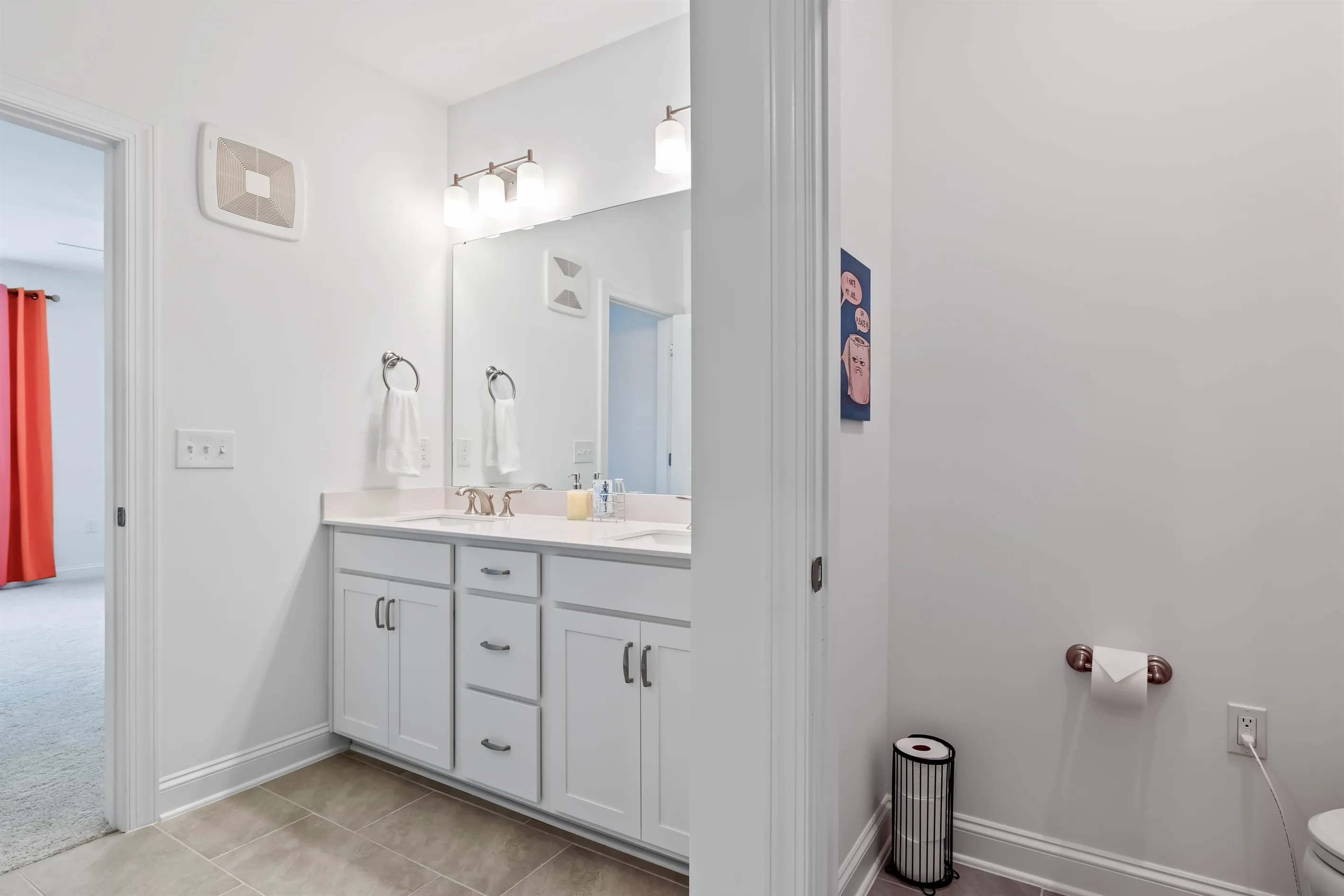 A separate water closet for privacy.