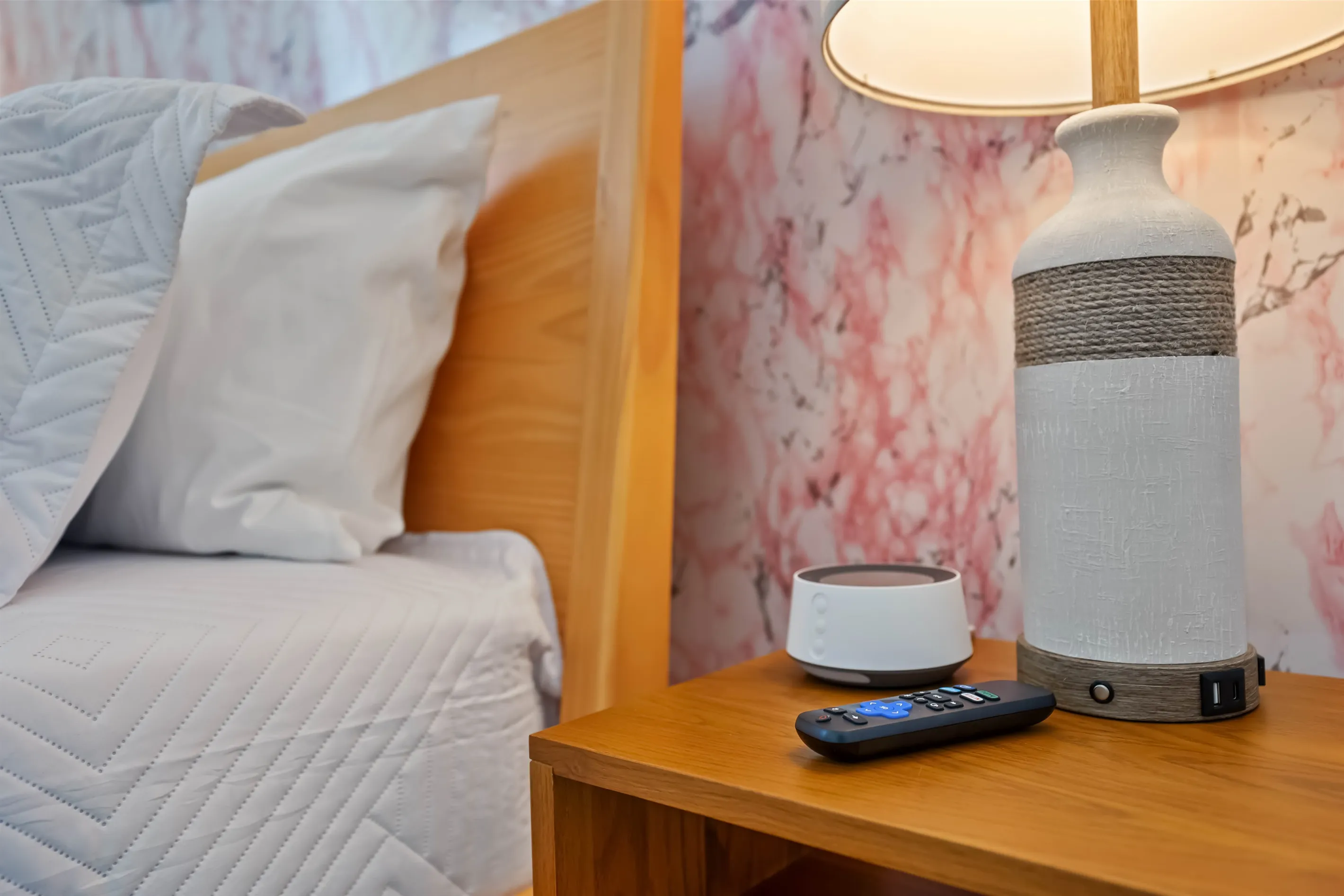 Each bedroom includes a sound machine and lamps with USB ports for your convenience.